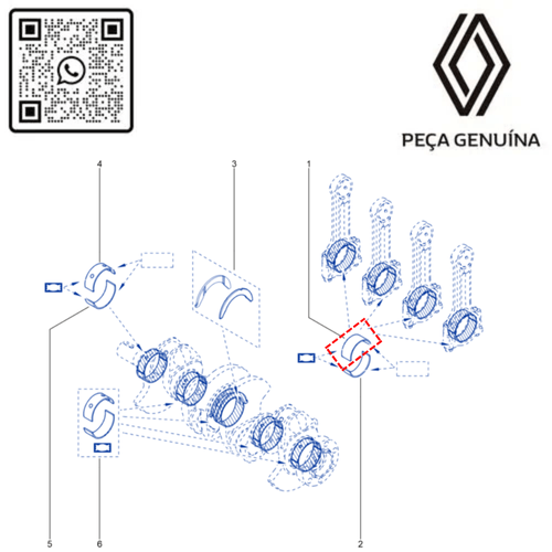 RN 10623R 121110623R BRONZINA INF. DE BIELA STD MOT H5H 1.3 16V -X1 MOENTE- - 4